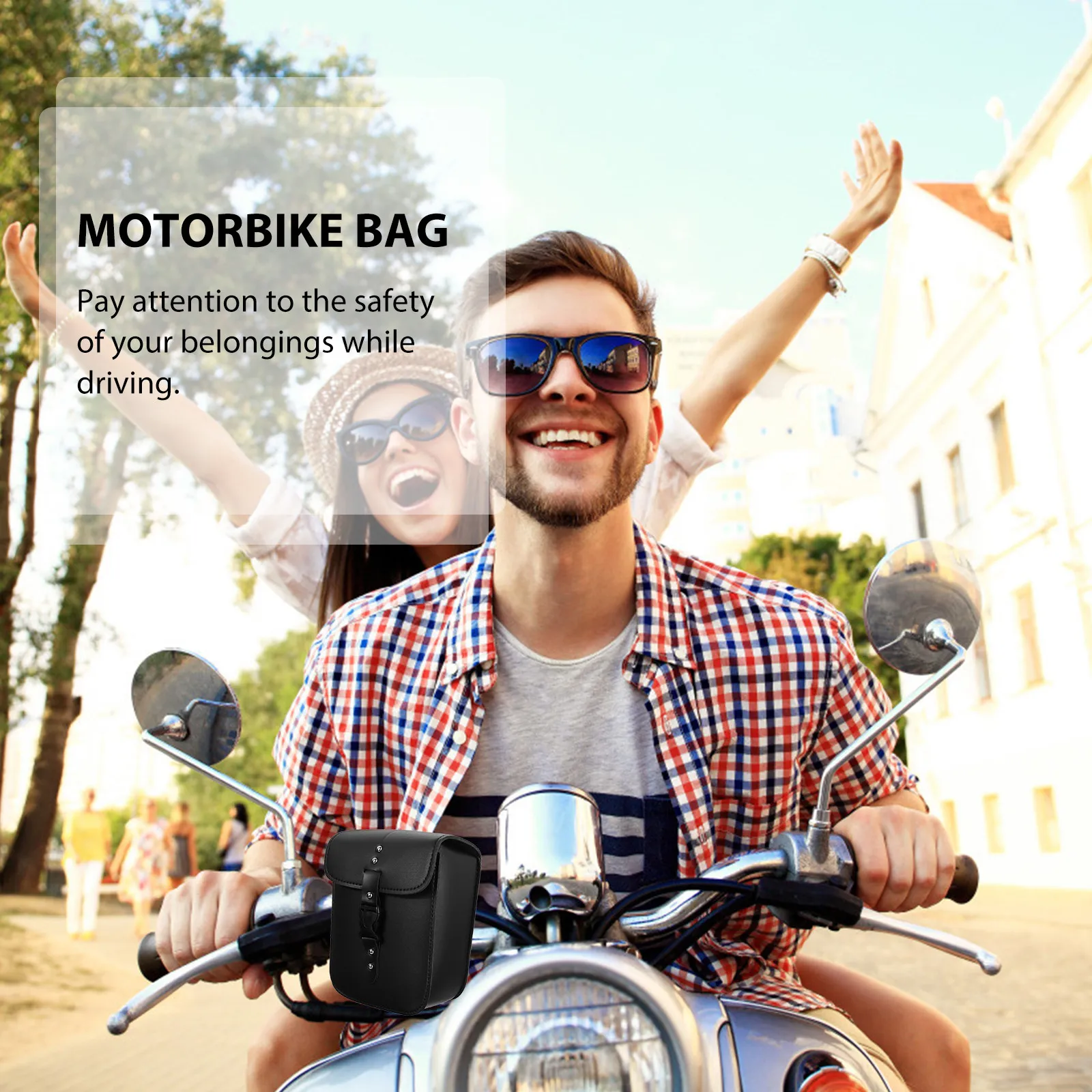 

Motorcycle Side Bag Heavy Duty Waterproof Wear Resistant Easy Install Handlebar Mount Storage Pouch for Tools Small