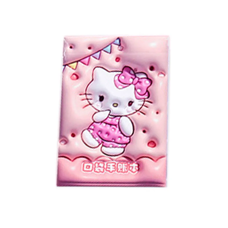 7PCS Kuromi Hello Kitty  My Melody Cartoon 0.5mm Gel Pen Small Notebook Expansion Wind Pocket Notepad Mini Notebook Hand Ledger