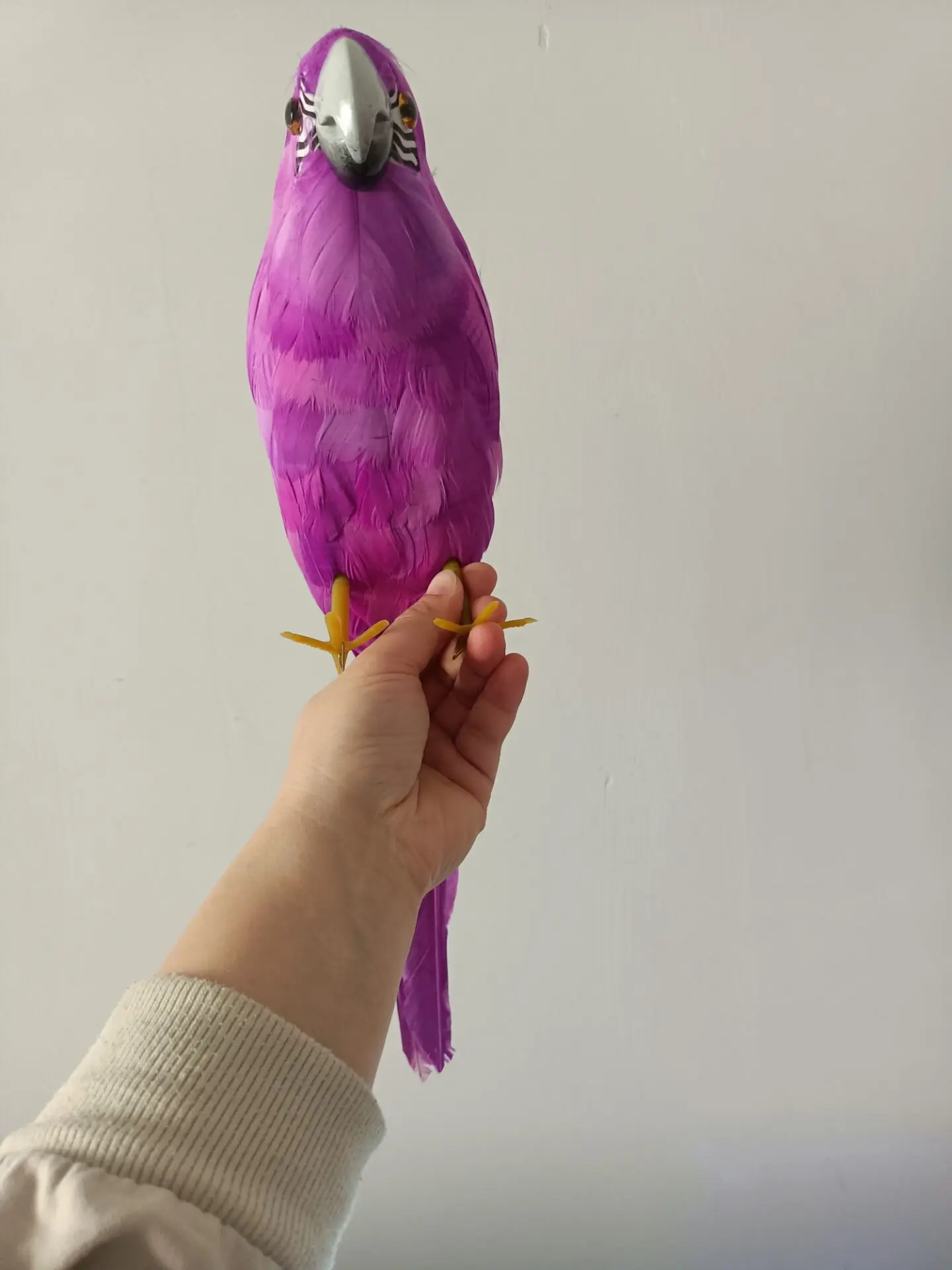 purple simulation foam&feathers parrot model toy garden decoration gift About 42cm e2655