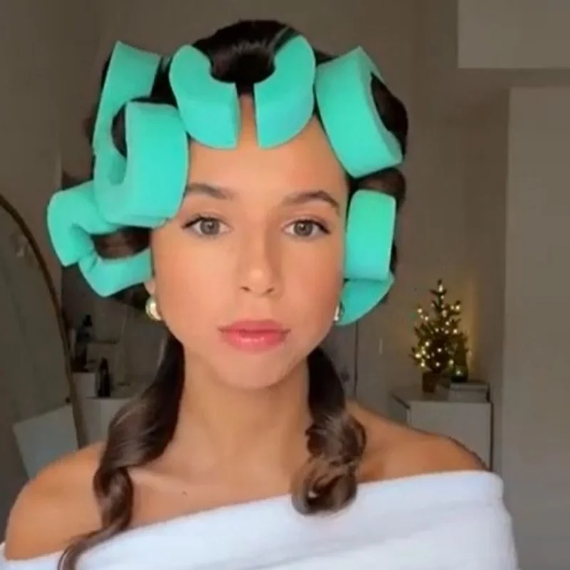 

6/12 шт. парикмахерская губка, не повреждающий ролик, безгревающий объем волос, C-образное фиксированное парикмахерское кольцо для волос для большой волны