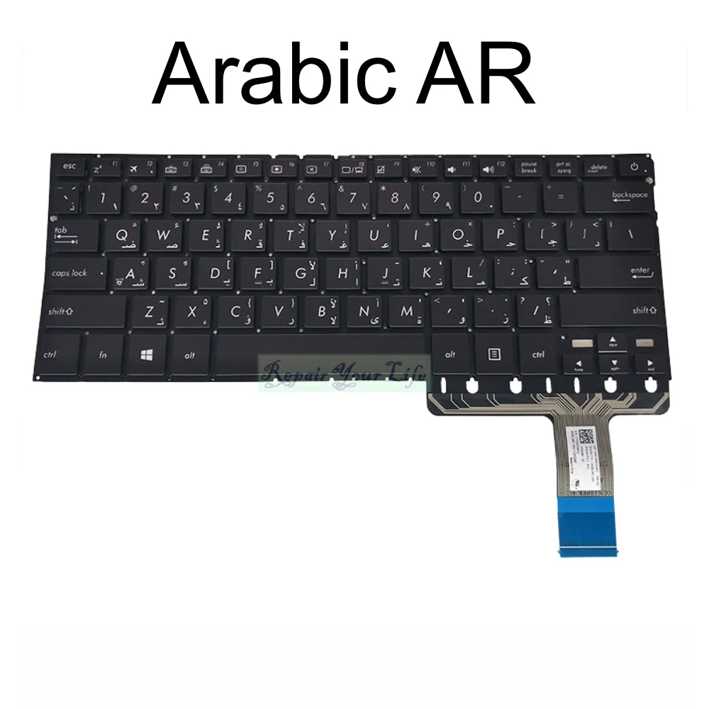 AR Arabic Thai Backlit Keyboard for Asus ZenBook UX330 UX330C UX330CA UX330CAK Thailand Keyboard 0KNB0-2601US00 2601TA00 New