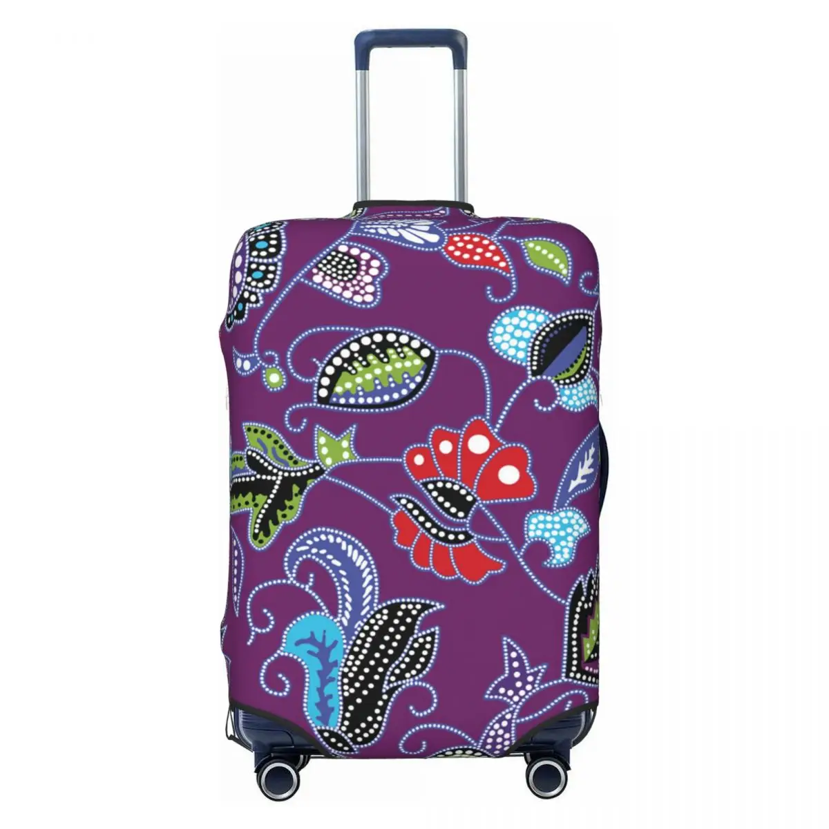 

Sarong Kebaya Batik Purple Travel Luggage Cover Dust Proof Suitcase Cover Protector Fit 18-32 Inch