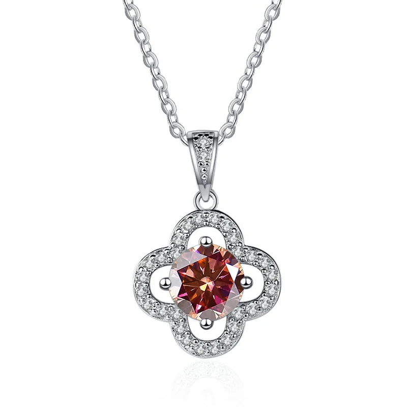 JoyceJelly 1 karatowy prawdziwy Moissanite naszyjnik dla kobiet D kolor 925 srebro Fine Jewelry damski łańcuszek do obojczyka — zdjęcie 6
