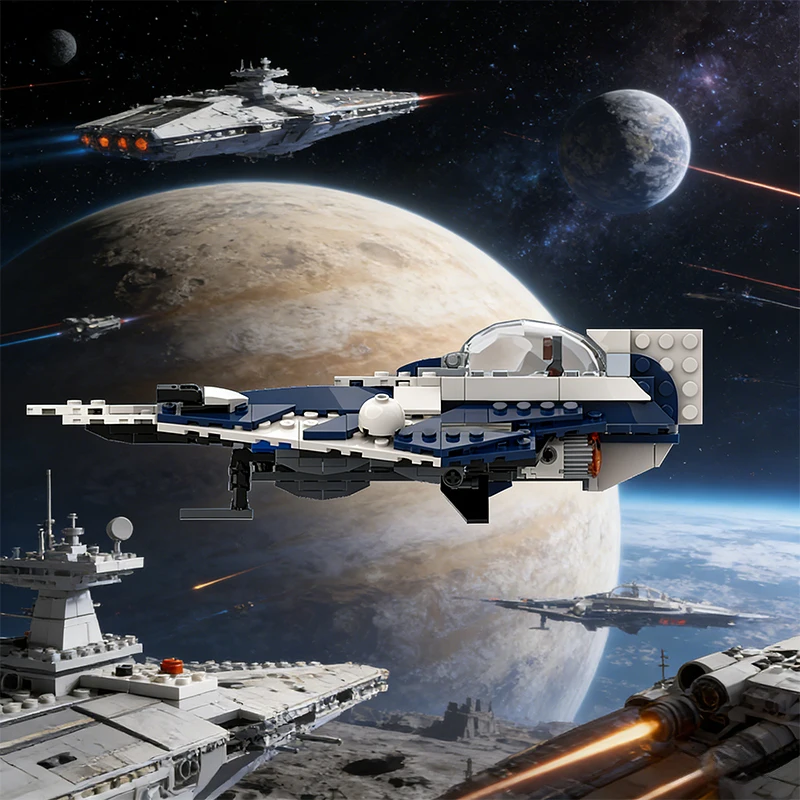 233 PCS Plane Polaris Delta-7 Light Fighter MOC Customize Modular Building Block Design Brick Popular DIY Holiday Toy Gifts - view 5