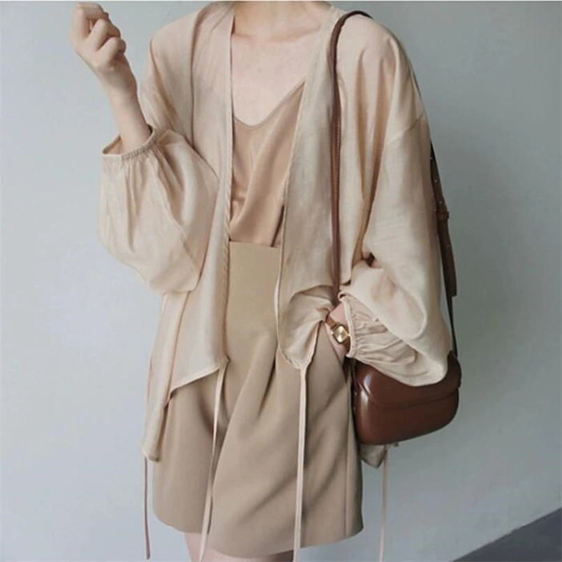 

Тонкая блузка из лиоцелла с длинными рукавами, элегантные нежные женские топы в китайском стиле, новинка лета 2024, свободные модные рубашки нерегулярной формы на шнуровке