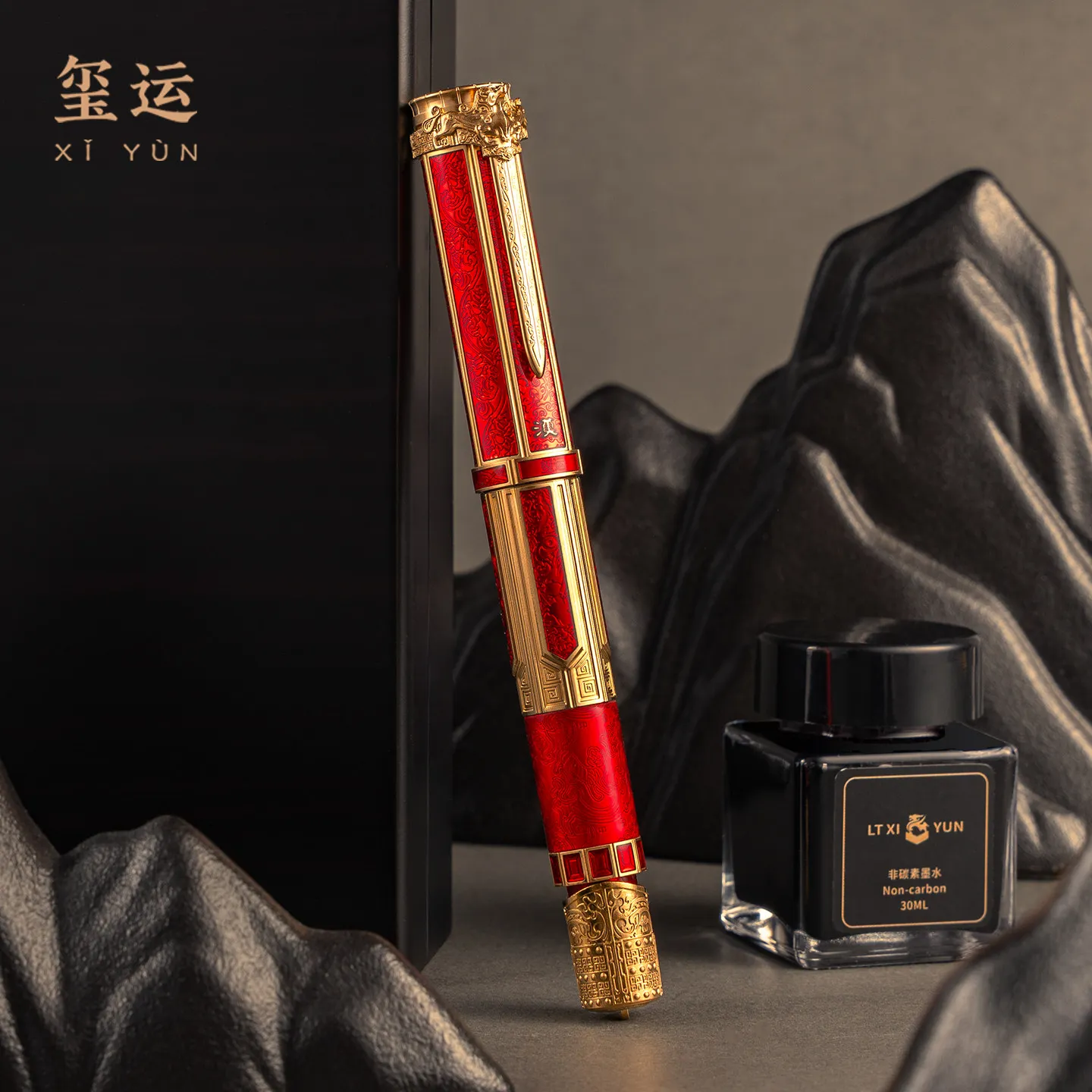 Limitowana edycja pióra wiecznego Hongdian D6 HanXi Yun Iraurita z wkładką typu piston, seria Dynasty, wykwintna retro pióro do pisania z grawerowanym prezentem. — zdjęcie produktu 6