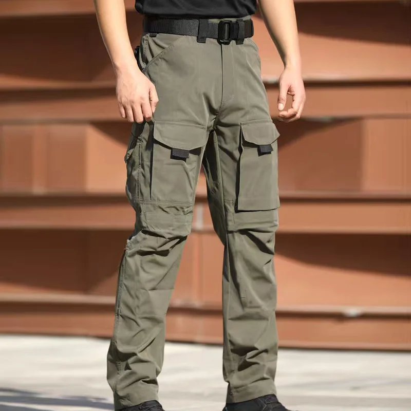 

Men Multi-Pocket Tactical Pants Spring Autumn Cargo Trousers Military Combat Hiking Camping Climbing Quick Dry Casual Sportswear