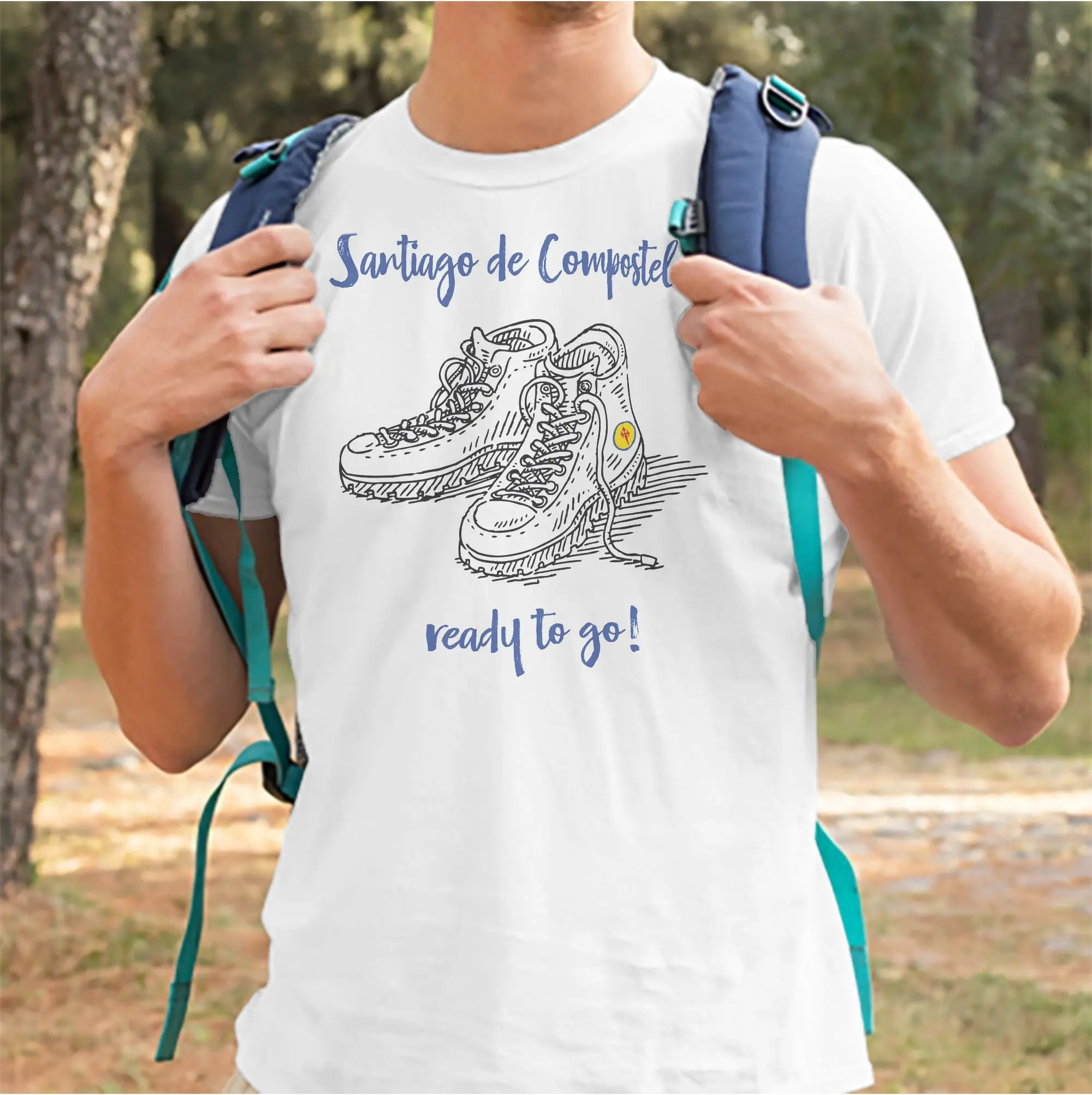 Ready to go to Santiago T Shirt Men Women's Pure Cotton T-Shirt Round Collar Camino de Santiago Tees Short Sleeve Tops Gift