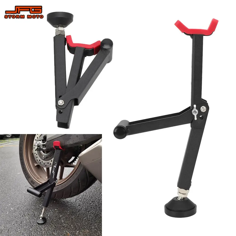 Motocicleta Suporte de Roda Ajustável Side Stand, Quadro Traseiro, Swingarm Lift, Universal Dirt Bike, Reparação Ferramenta