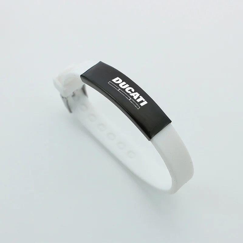 1pc ajustável pulseira de silicone à prova dwaterproof água moda pulseira de metal para ducati scrambler multistrada 950 1100 1260 esporte monstro