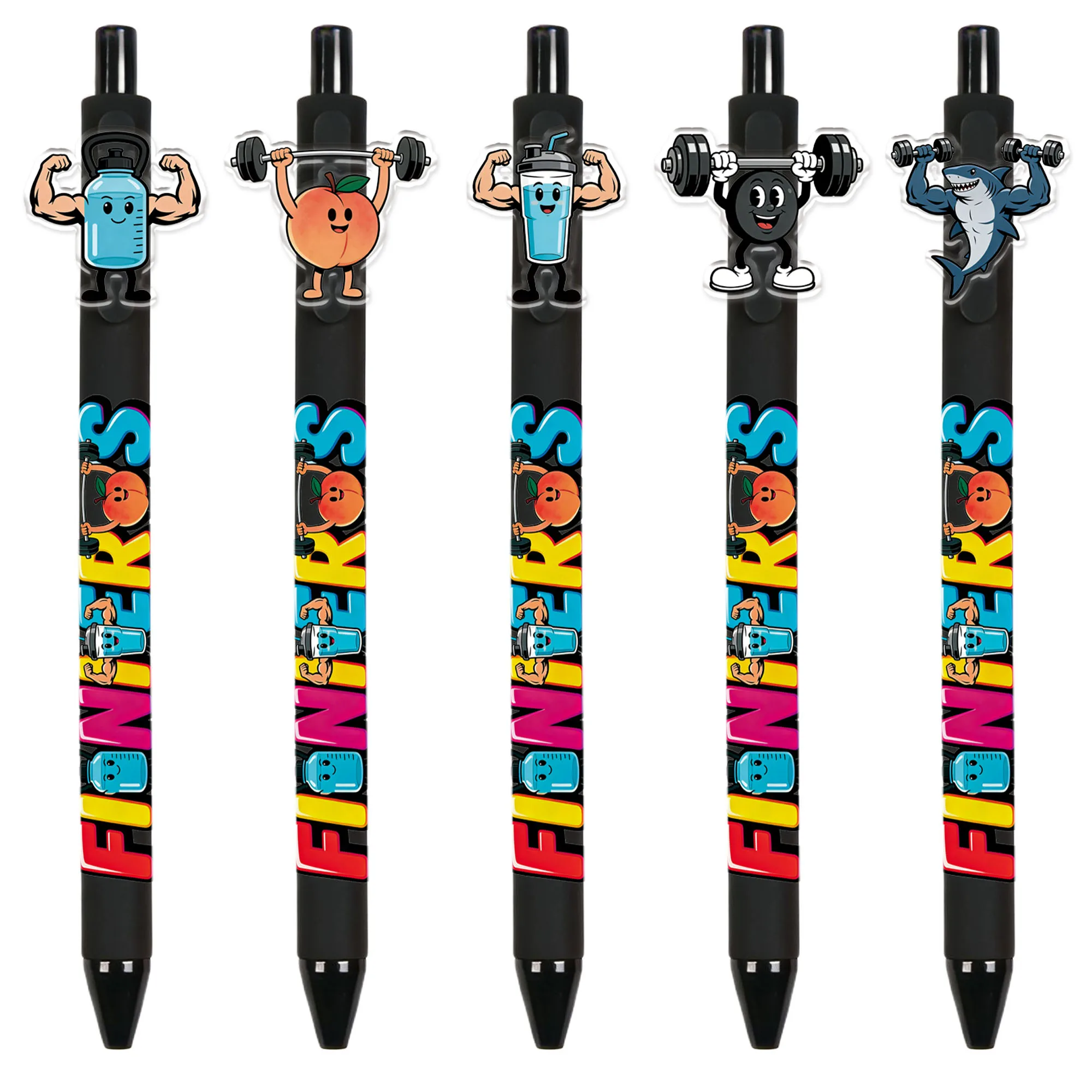 

5 pieces / 10 pieces fitness-themed ballpoint pens. Fitness enthusiasts' office smooth-writing pens.