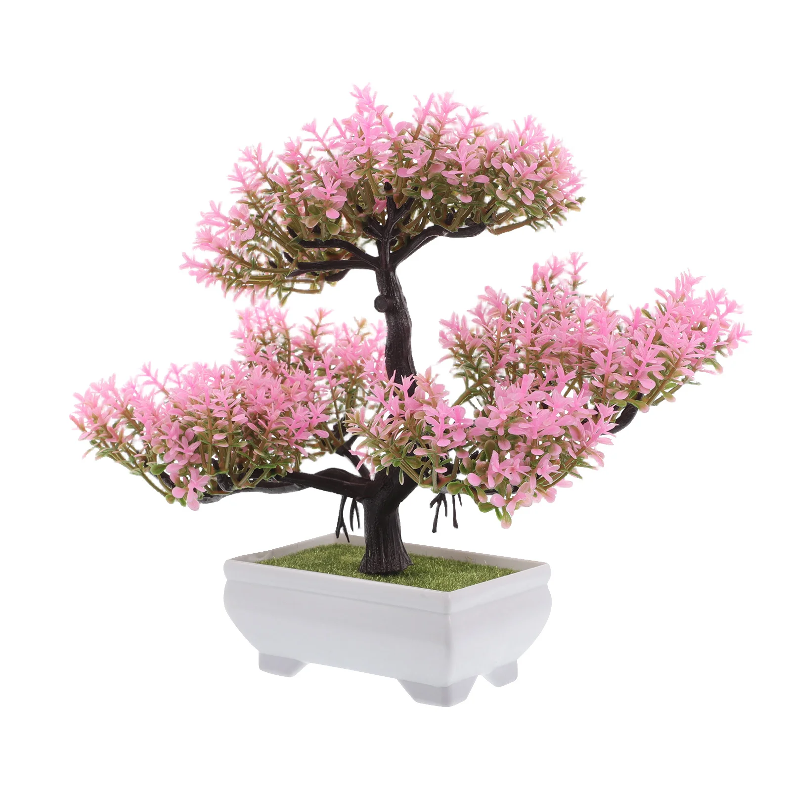 

Artificial Bonsai Tree Small Realistic Faux Welcoming Pine Simulation Plant for Desk Room Bookshelf Decoration