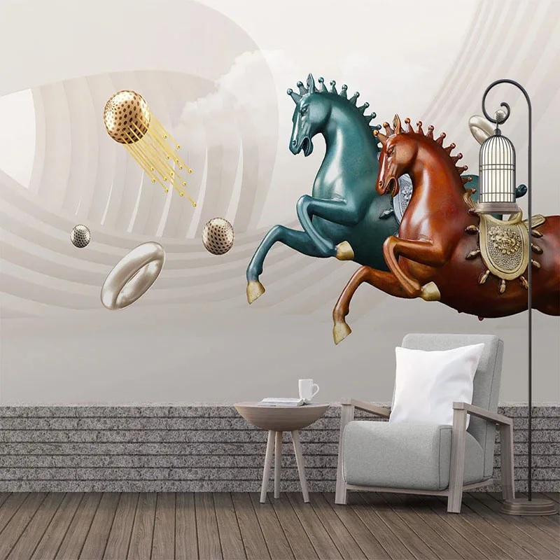 

Custom Photo Wallpaper Modern Fashion 3D Abstract Horse Poster Wall Murals Study Room Bedroom Background Wall Papers Home Decor