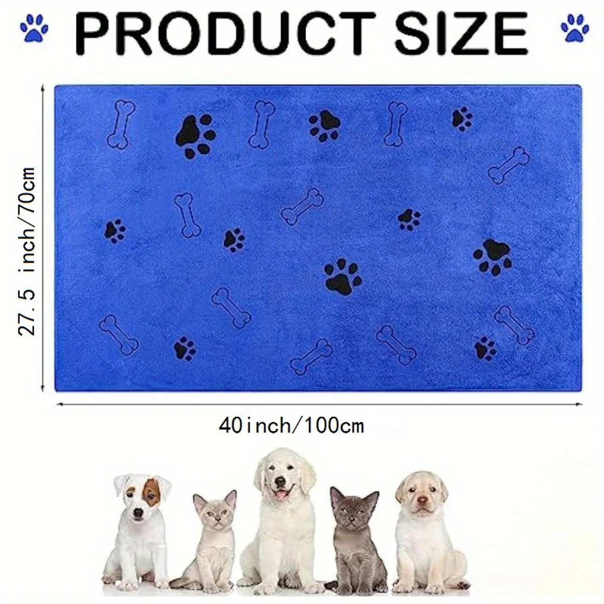 Pet Towel Quick Dry Dog Towel Bath Robe Soft Fiber Absorbent Dog Cat Bath Towel Pet Cleaning Grooming Supplies