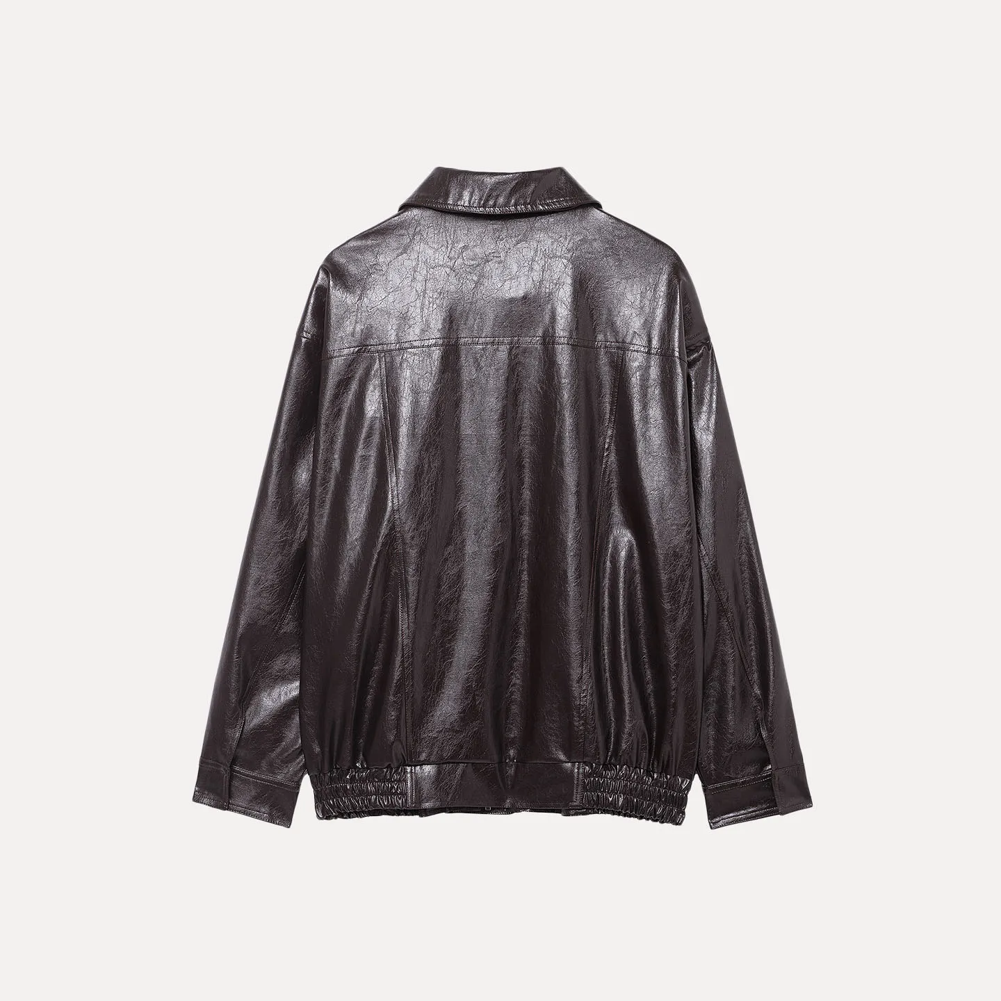 Jaet de motard en cuir pour femmes, avec col montant, revêtement Ele Sle Long Sve, fermeture à glissière, nouvelle collection automne 2025