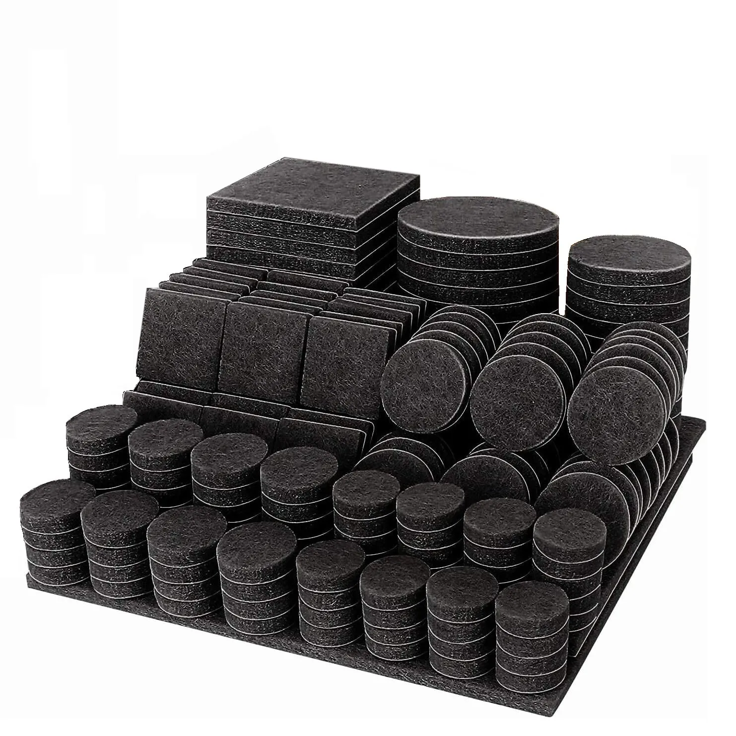 240 Piece Furniture Felt Pad Set in Multiple Sizes for Hardwood Floor Protective Pads, Non-Slip Chair Foot Pads