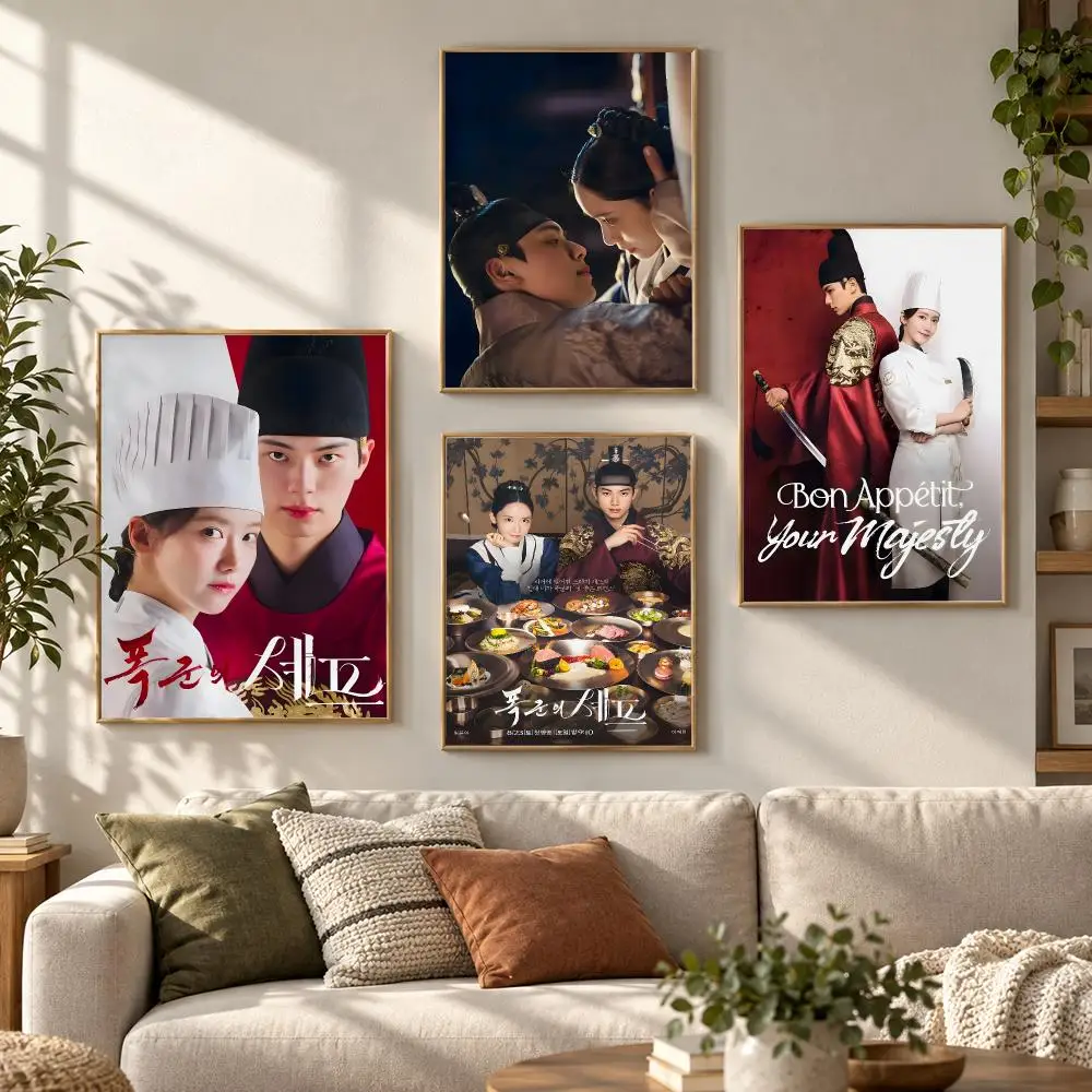 Bon Appetit, Your Majesty Korean Royal Romance Series Poster Contemporary Wall Art Print for Bedroom & Living Room, Unframed