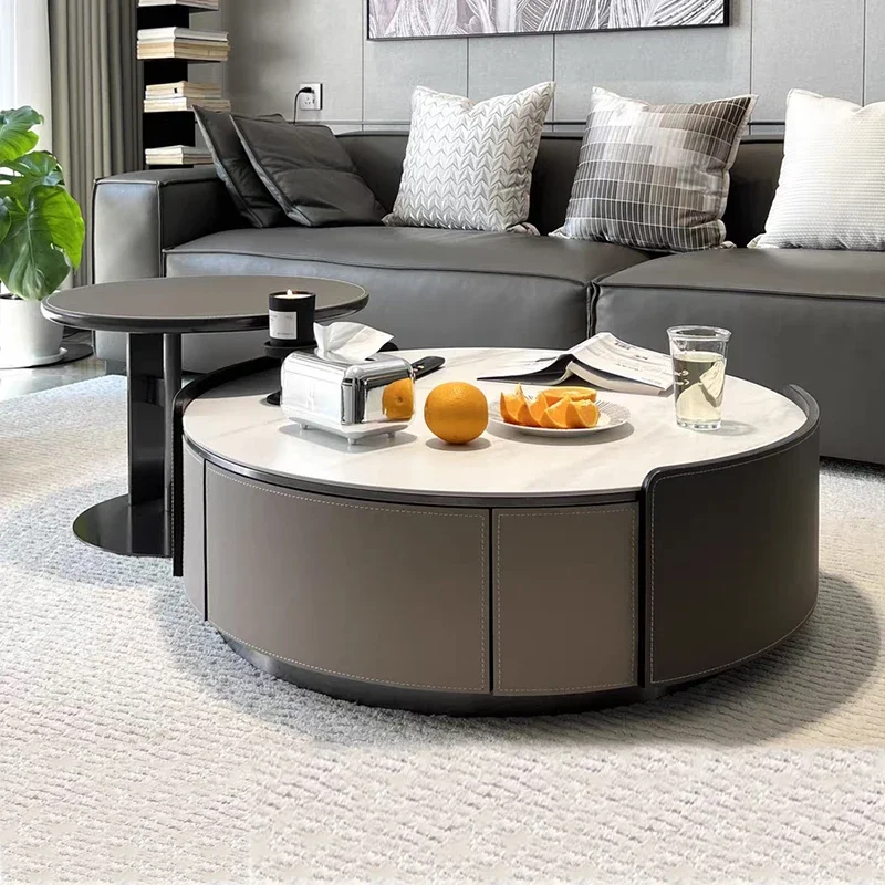 Decor Living Room Coffee Table Aesthetic With Storage Round Unique Side Tables Space Saving Design Mesa De Centro Sala Furniture