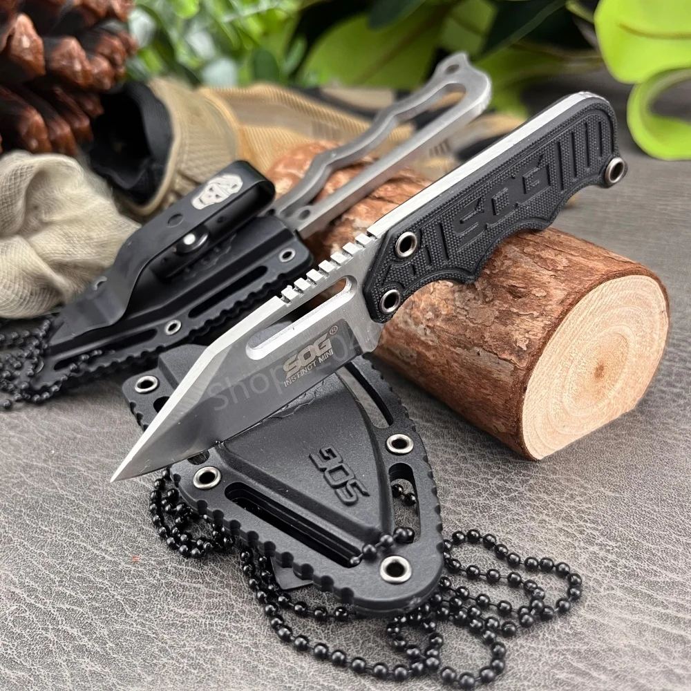 Mini Fixed Blade Knife with Sheath 5Cr15MoV Blade Portable Outdoor Camping Hunting Tactical Survival Knife EDC Self-defense Tool image 3