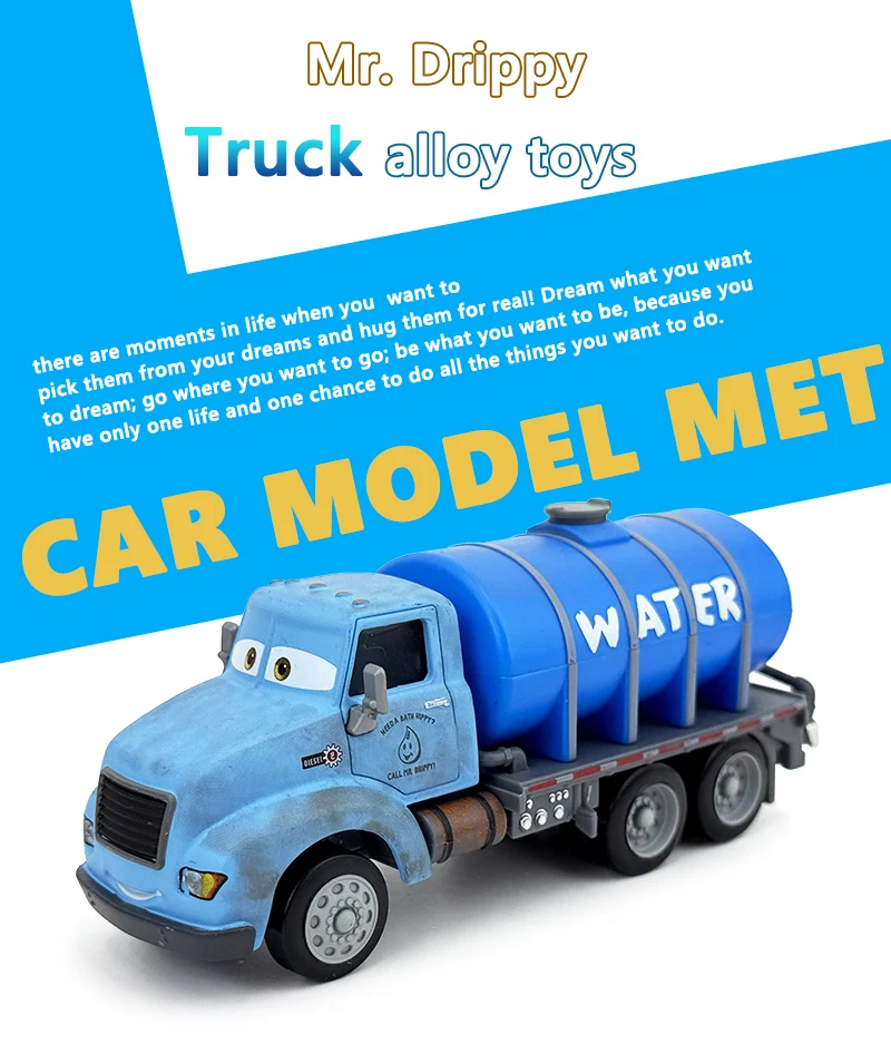 Cars 3 Spielzeugauto Der Wettbewerb des Demolition Derby Rennfahrer Mr. Drippy Legierungs-Druckgussmodell LKW Spielzeug Geschenk für Kinder – Detail 1
