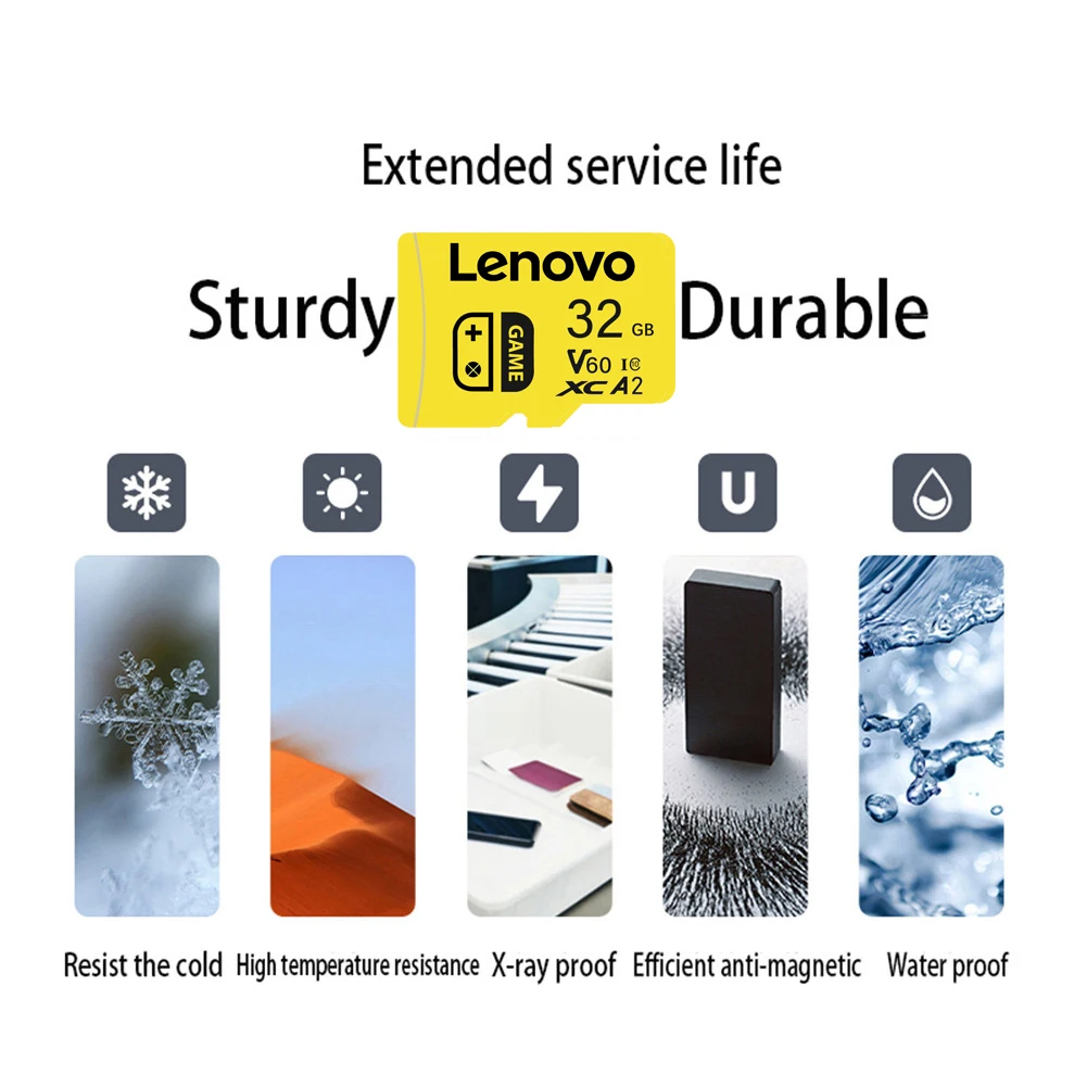 Lenovo High Speed Micro SD Card V60 A2 512GB 256GB 128GB 64GB 32GB for PC Game Consoles Cameras - Memory Storage Card - view 6