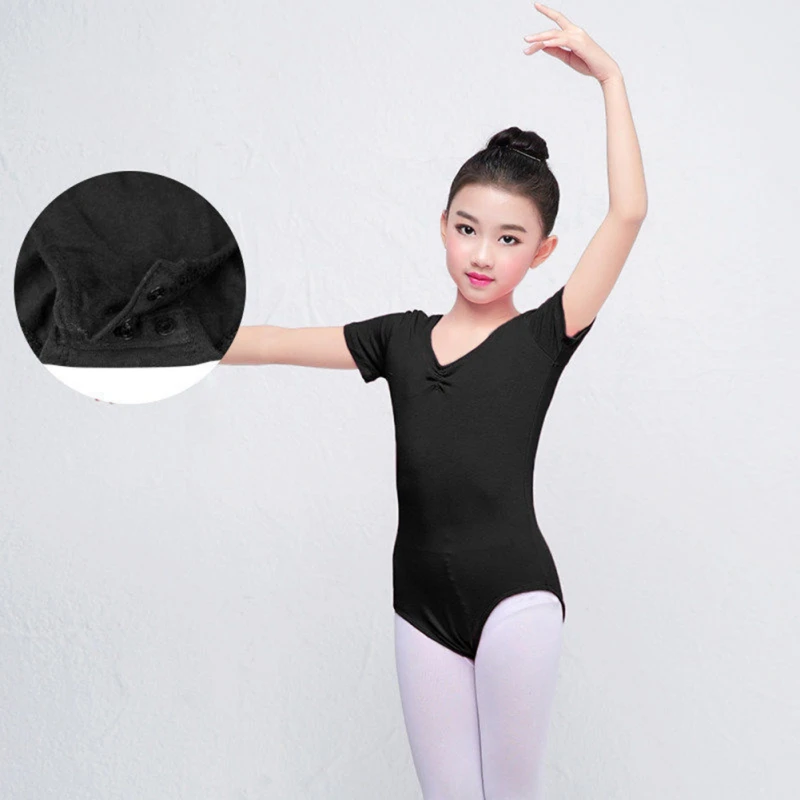 Kostüme Body für Mädchen Ballett Kid Kurzarm Baumwolle Kinder Turnpakje Trikot Mädchen Gymnastik Dancewear Trikot für Ballett