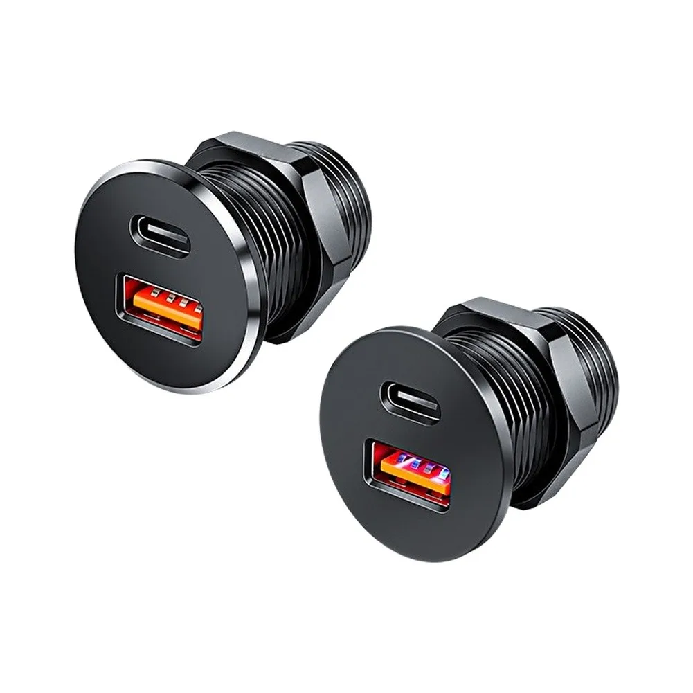 USB Outlet Aluminum Car Charger For Car Boat RV Truck Motorcycle Fast Charging Socket For RV For Camper Bus Truck Boat ﻿
