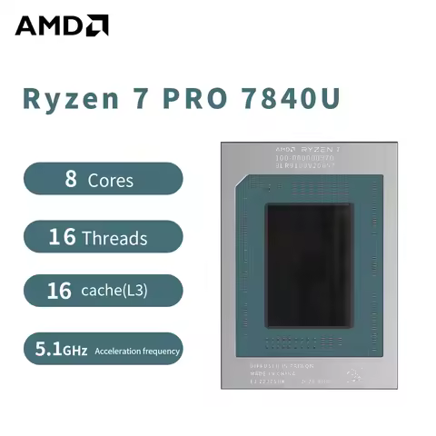 5.1ghz 8 núcleos 16 threads 8mb jogo cache 4nm cpu para jogos 100-000000970 amd r7 pro 7840u cpu portátil ryzen 7 pro 7840u proc