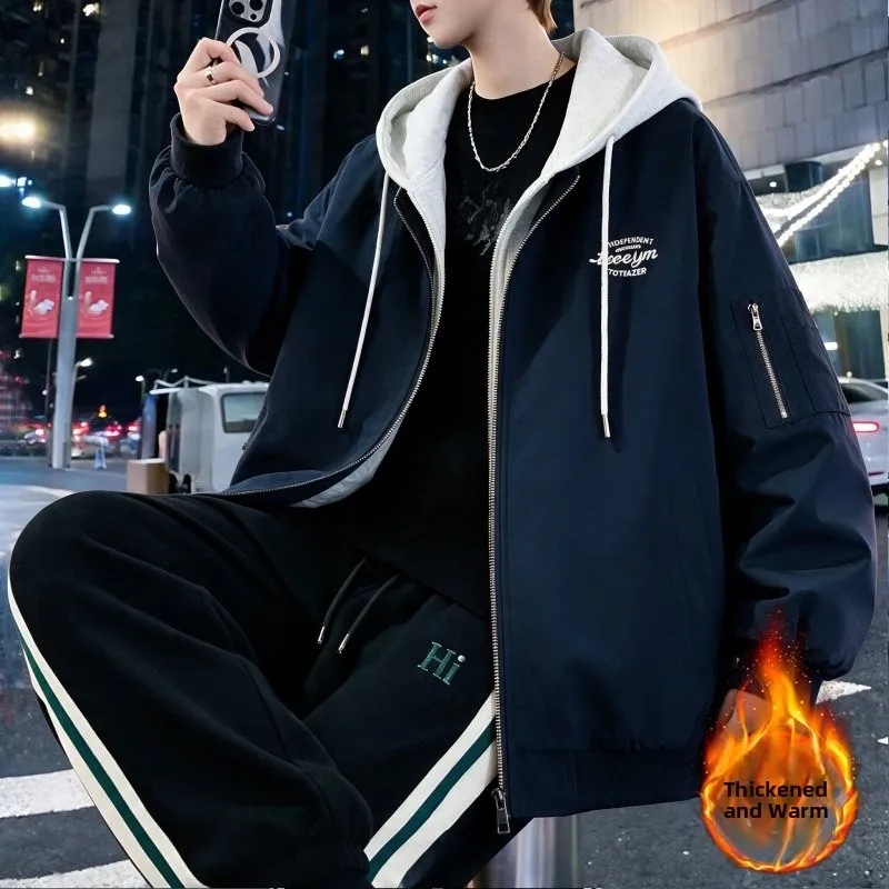 autumn-winter-new-style-hooded-padded-jacket-outerwear-warmth-set-for-teenagers-cotton-clothes-two-piece-suit-casual-sports-wear