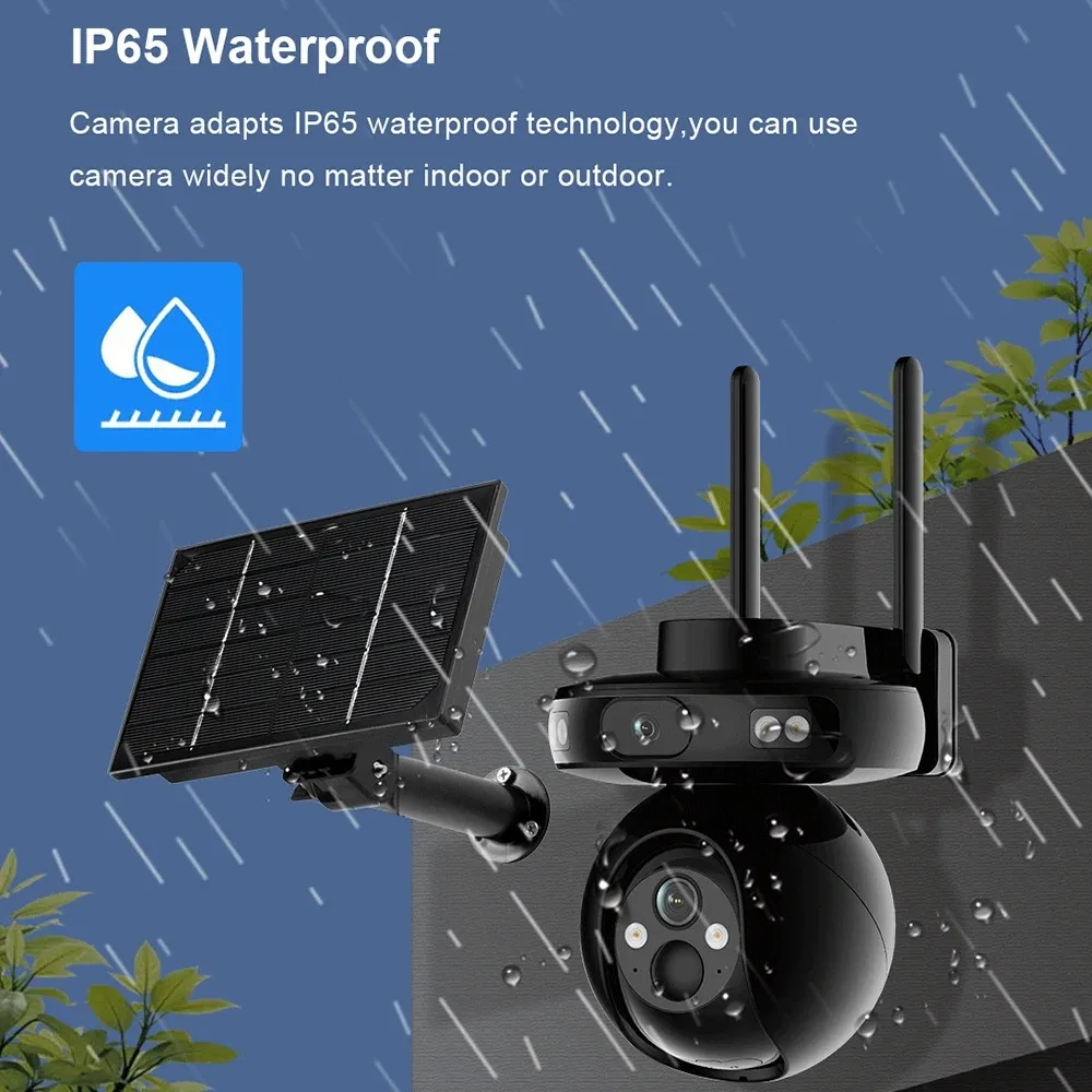 DIDSeth 4G Solar Security Camera UBox 4MP HD Dual 4G 360° PTZ Outdoor CCTV Surveillance with Color Night Vision IP66 Waterproof