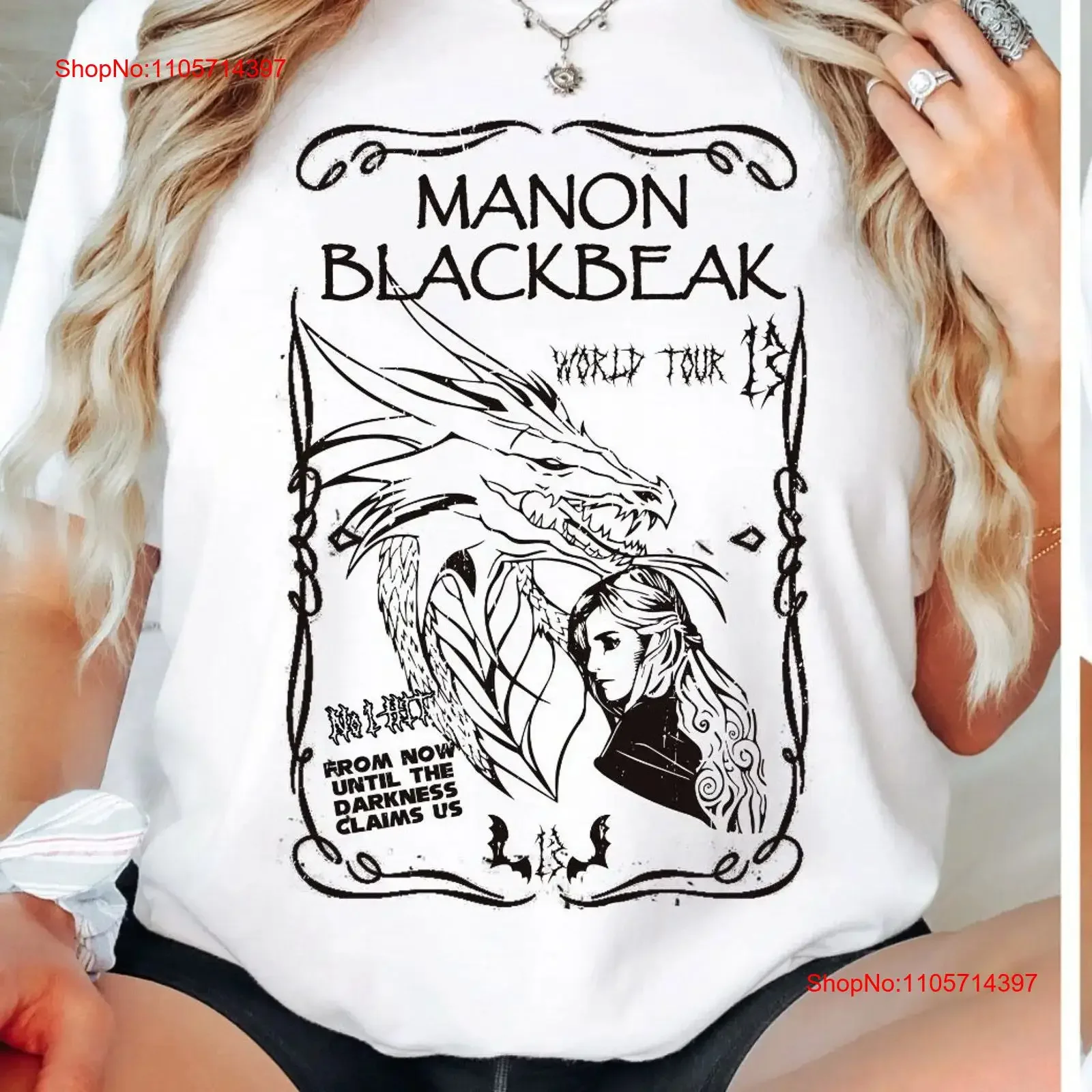 Manon Blackbeak Throne of Glass T Shirt Merch Rowan Whitethorn Crescent City Rhysand Ruhn Danaan vintage Washed Breathable Soft