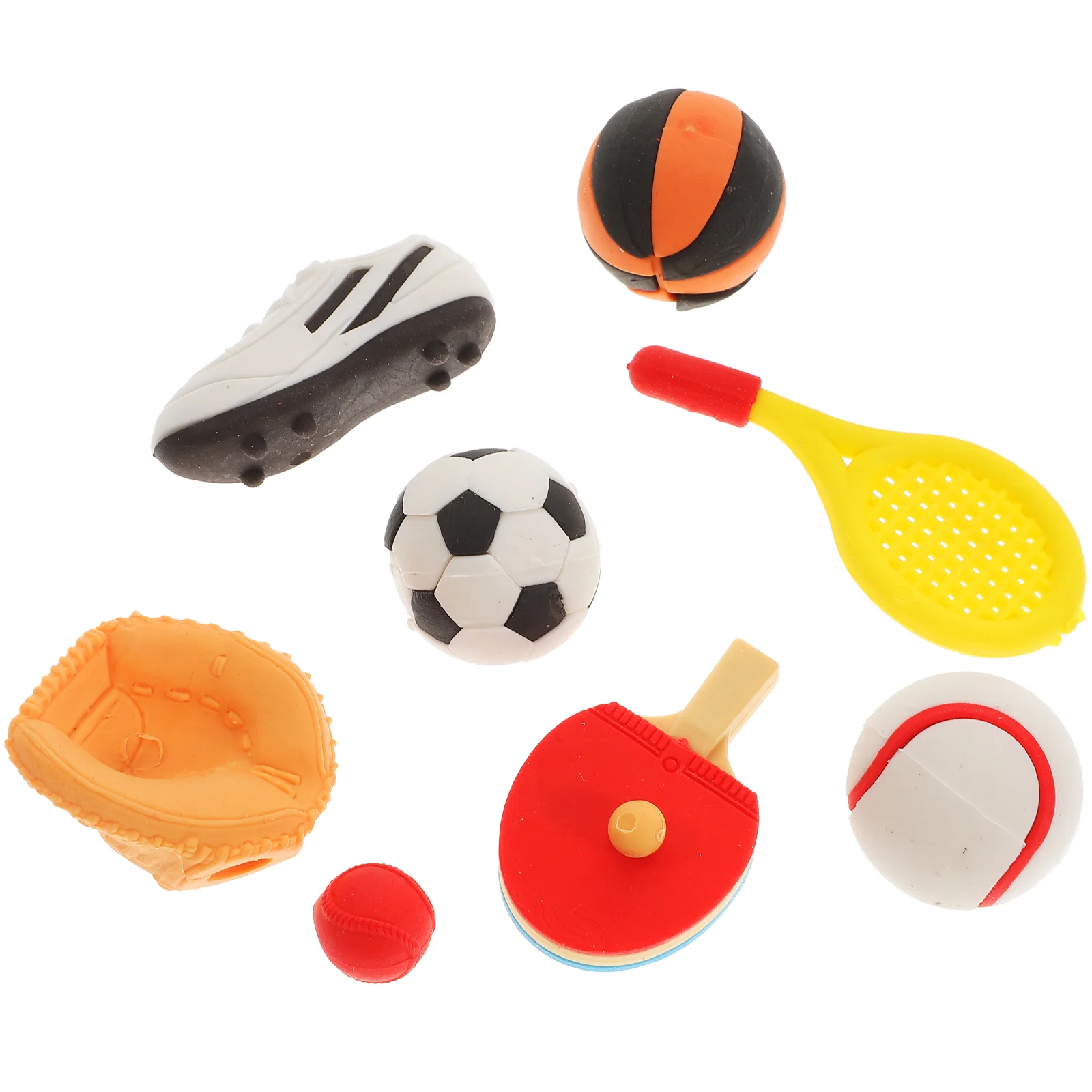 25 Pcs Simulation Ball Tiny Pencil Eraser Decorative Balls Shaped Kids Gift Foosball Rugby Football Small Child Erasers for