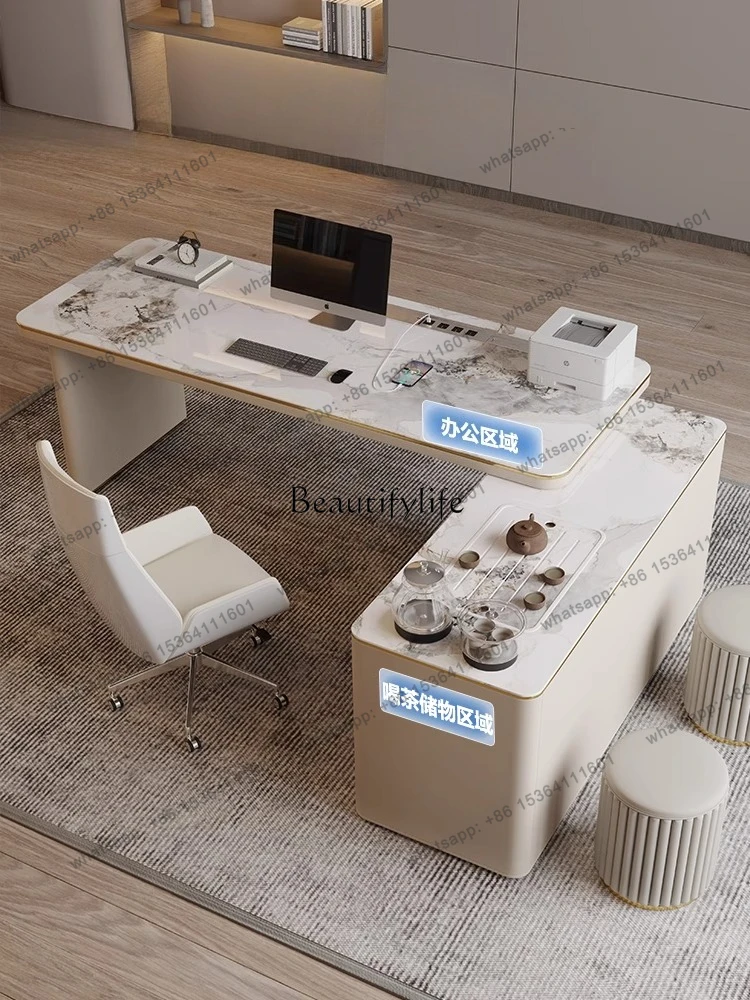 

CZ-Light Luxury Rock Slab Modern Home With Tea Table Boss Office Tea Table Integrated Dual-purpose