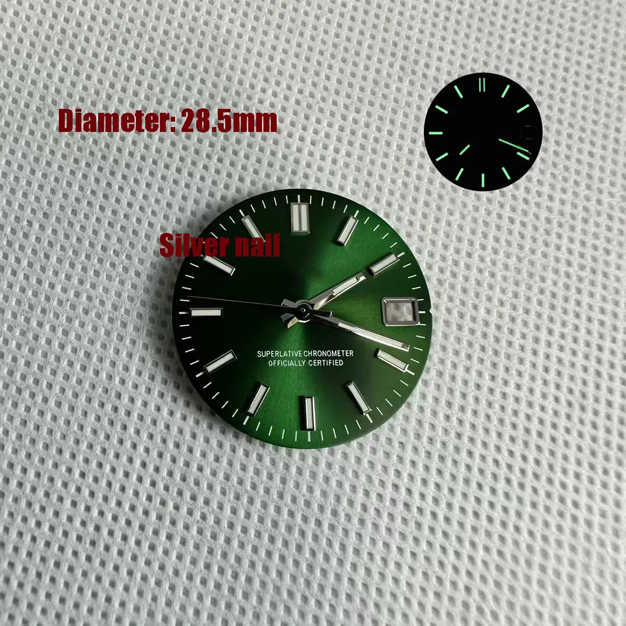 nh35 S LOGO date green 28.5mm Dial Suitable F NH35 Japanese Automatic Movement NH36 Green Luminous 29mm s dial Watch Accessories view 2