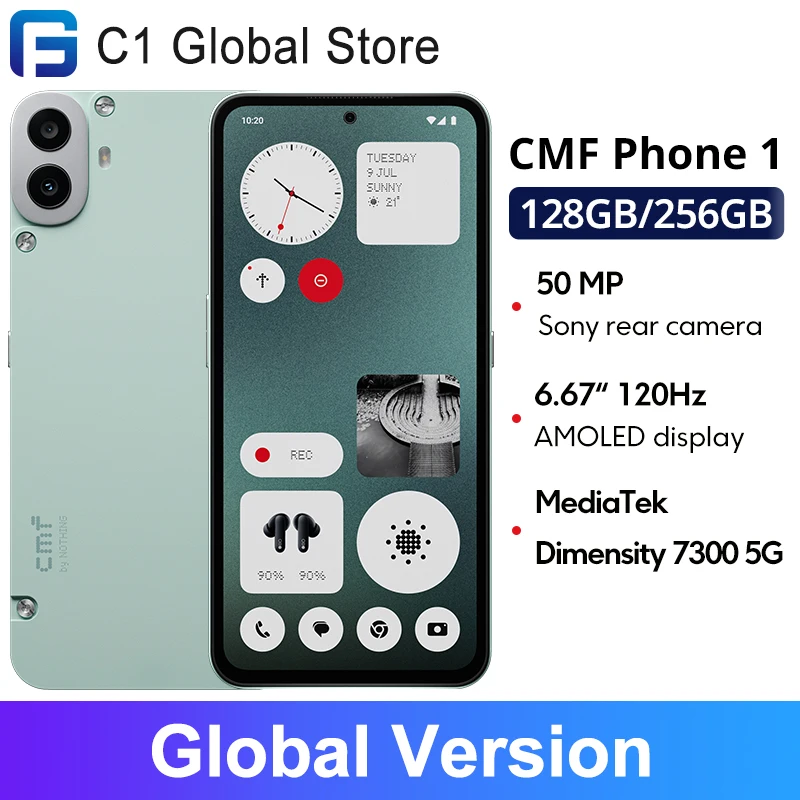 الإصدار العالمي لهاتف CMF 1 الذكي 50 ميجابكسل كاميرا خلفية سوني 6.67 بوصة 120 هرتز شاشة Super AMOLED LTPS MediaTek Dimensity 7300 5G #1
