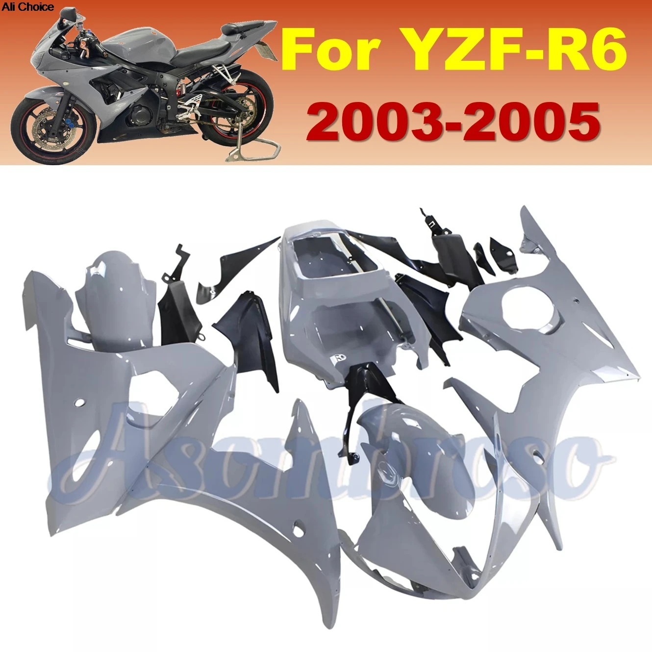 

Nardo Gray Fairing Kit For Yamaha R6 2003 2004 2005 YZF-R6 R6S 2006-2009 Motorcycle Parts Bodywork Panels