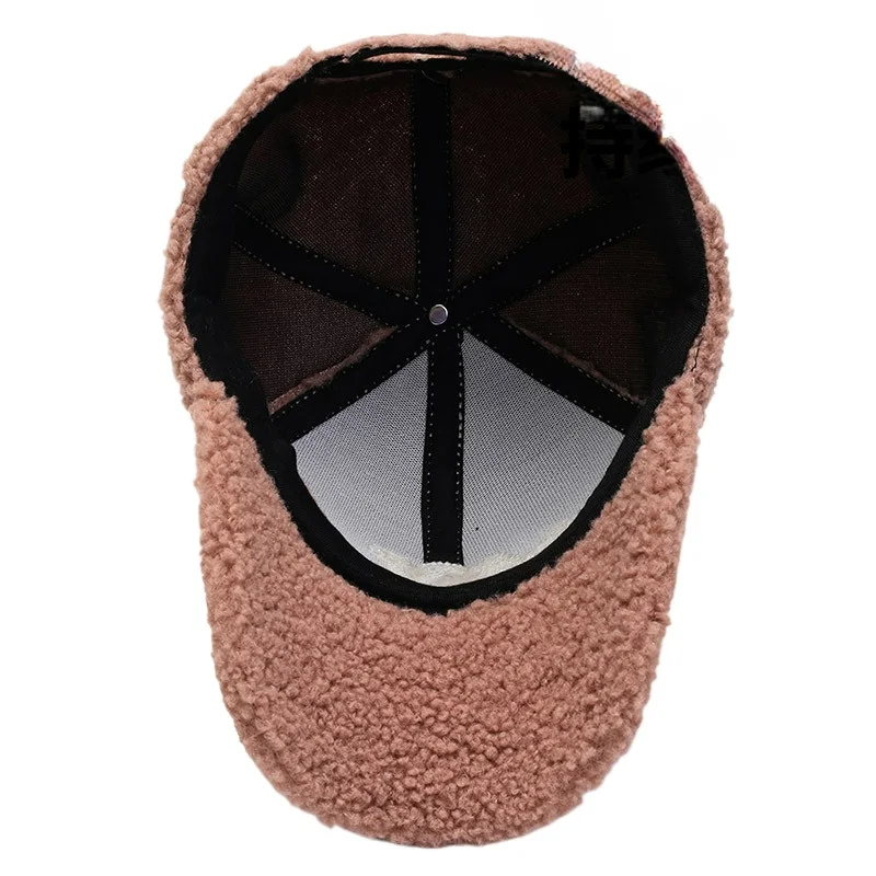 Winter Baseball Cap for Women Trucker Hat Outdoor Keep Warm Wool Hat Ladies Fashion Teddy Bear Wool Windproof Hip Hop Hat
