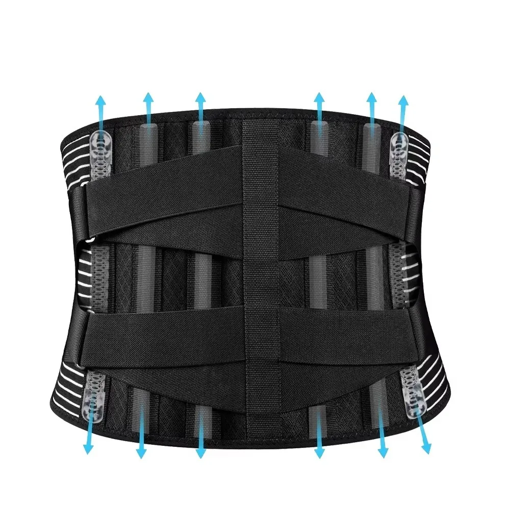 

Adjustable Breathable Waist Braces 16-hole Mesh 6 Stays Brace Support Belt Anti-skid Double Pull Lumbar Support Belt Workout