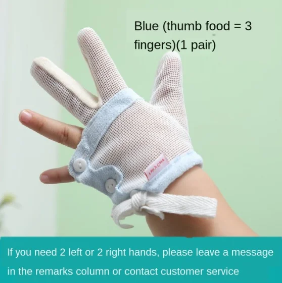 Prevent Hand Sucking Gadgets Middle Index Finger Children Stop Eating Finger Corrector Breathable Thin Anti-Scratch Face Glove