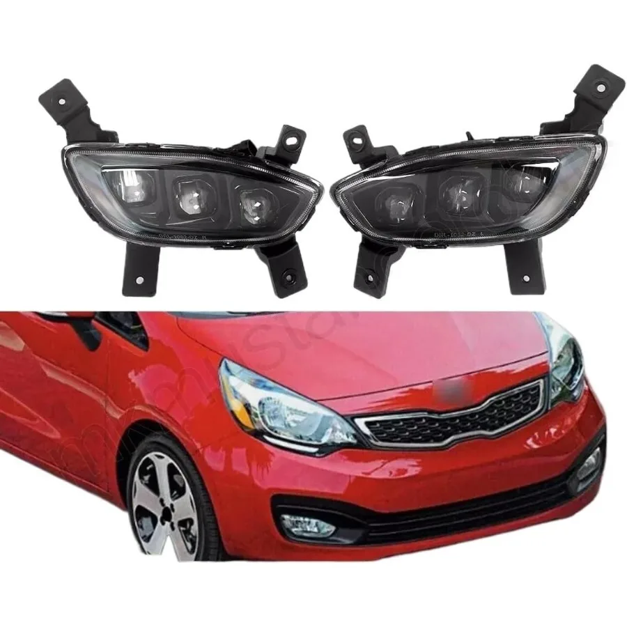 2 قطعة LED المصد الأمامي مصابيح الضباب الخفيفة متوافقة مع كيا ريو سيدان 20122015 أضواء قيادة السيارات مع وظيفة إشارة الانعطاف