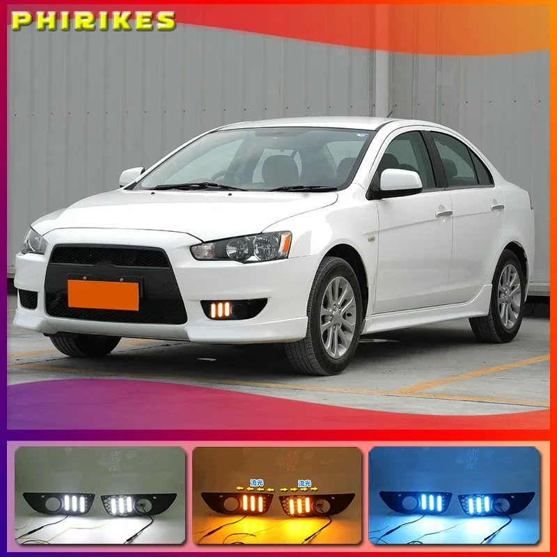 1 Set For Mitsubishi Lancer EX 2009 2010 2011 2012 2013 2014 LED DRL Daytime Running Lights Daylight Fog Head Lamp