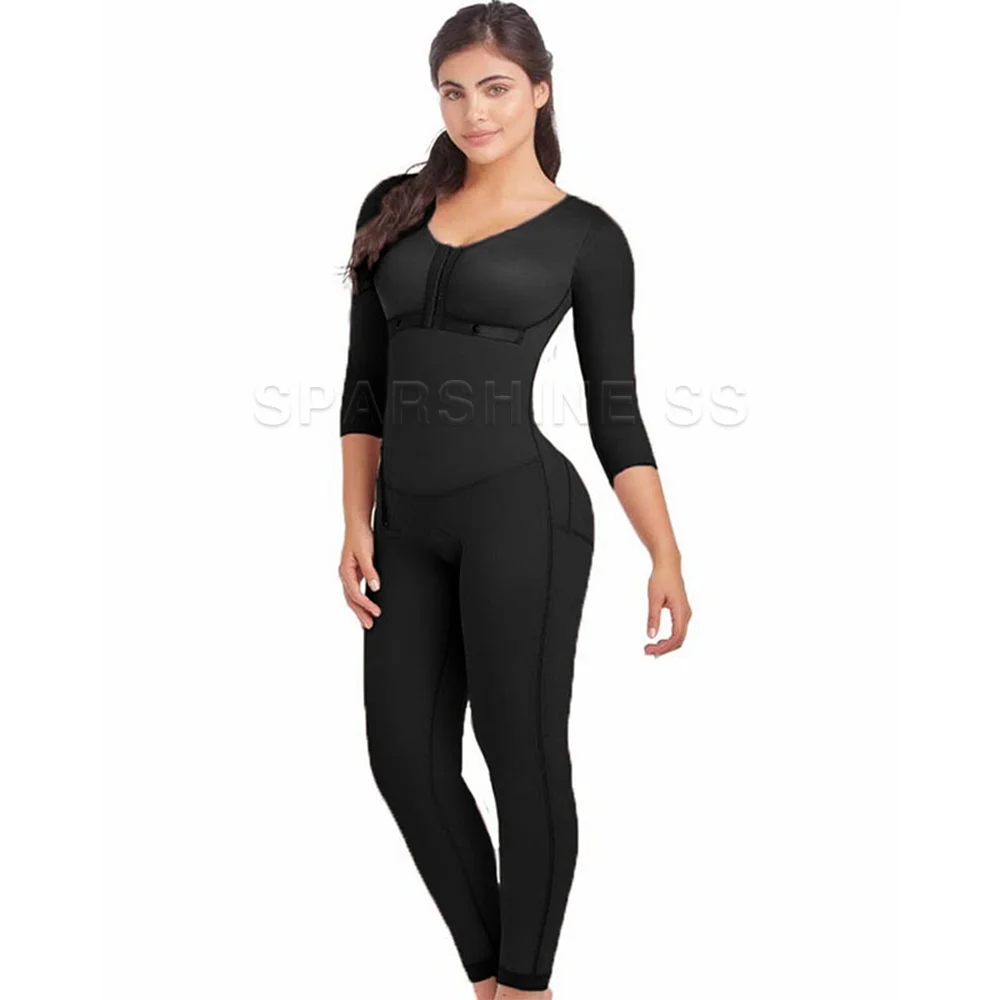 Body Shaper Faja Original Colombian Girdles for Women Postpartum Slimming Shapewear with Bra Side Zipper High Compression Corset