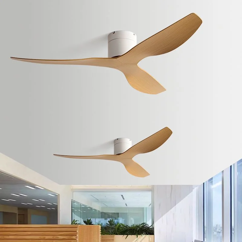 45 52 Inch Ceiling Fan 3 Blades Vintage Industrial ABS Ventilator No Light Remote Control for Coffee Shop Home Hotel Office