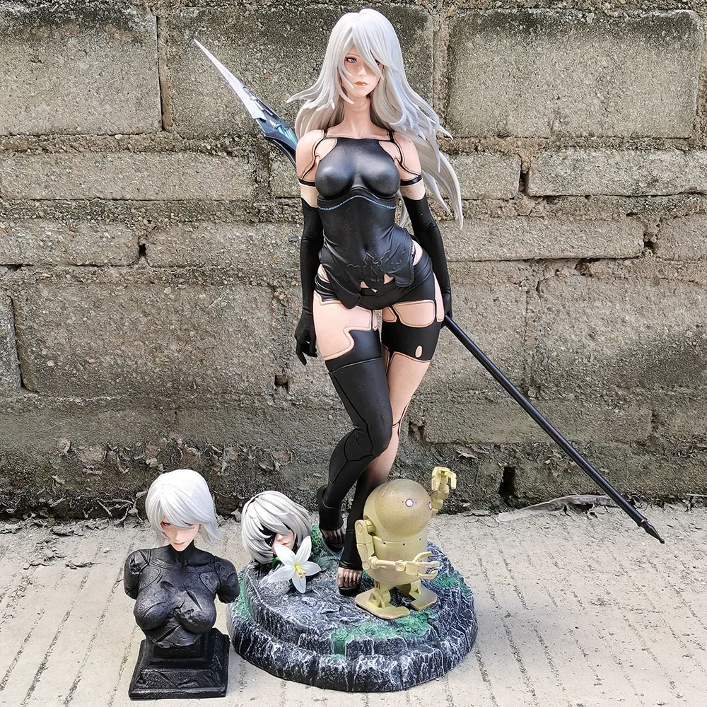 50cm NieR: Automata Yorha No. 2 TypeB 2B YoRHa Type A No.2 A2 Anime GirlPVC Action Figure Toy Statue collection Model Dol