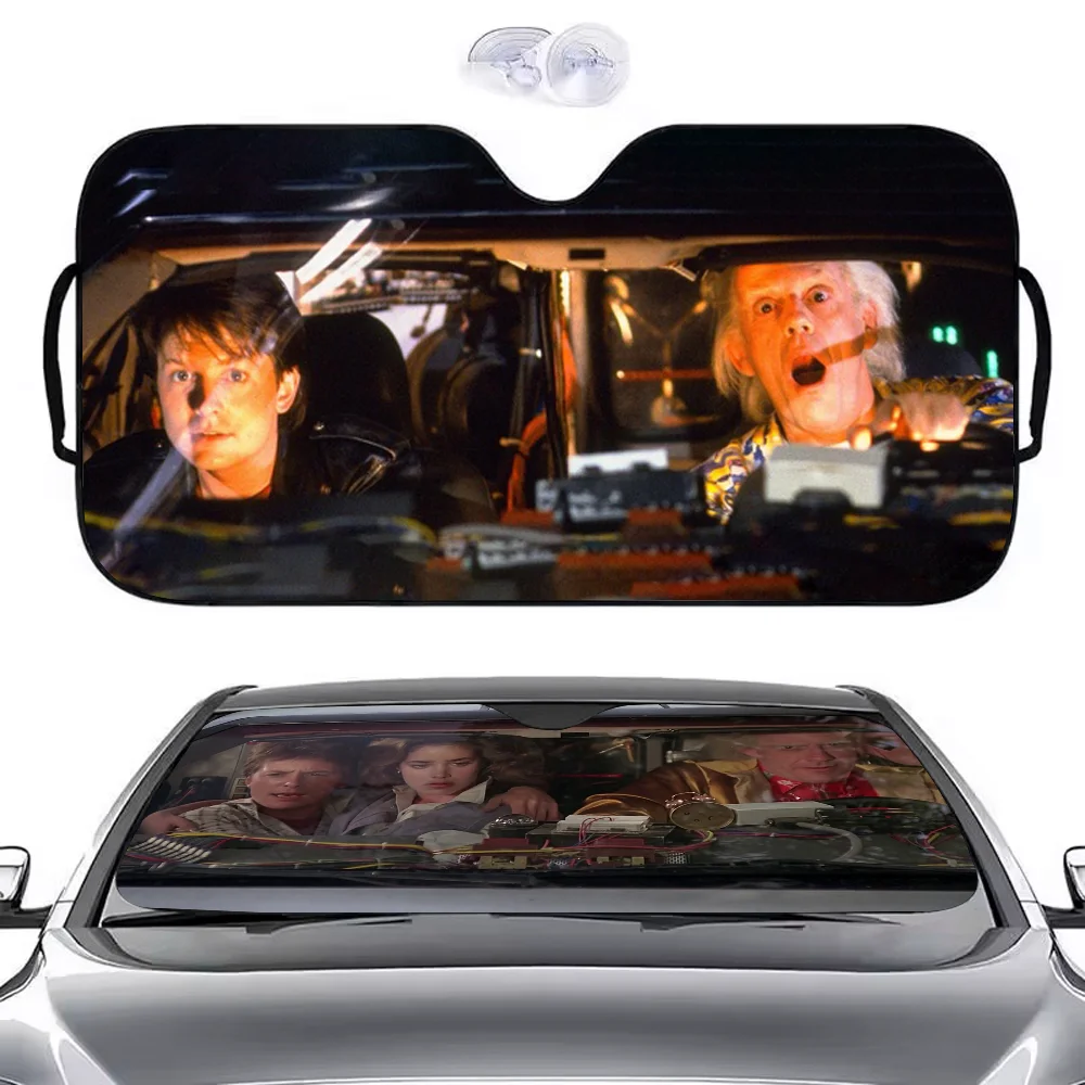 

B-Back to Future Car SunShade Windshield Anti-UV Protection Front Sun Shade Cooling Protector for Vehicle Interior