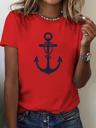 G500LNautical Anchor Womens T-Shirt Soft Pure Flattering Comfort Fit, High-Quality Stylish Nautical Design