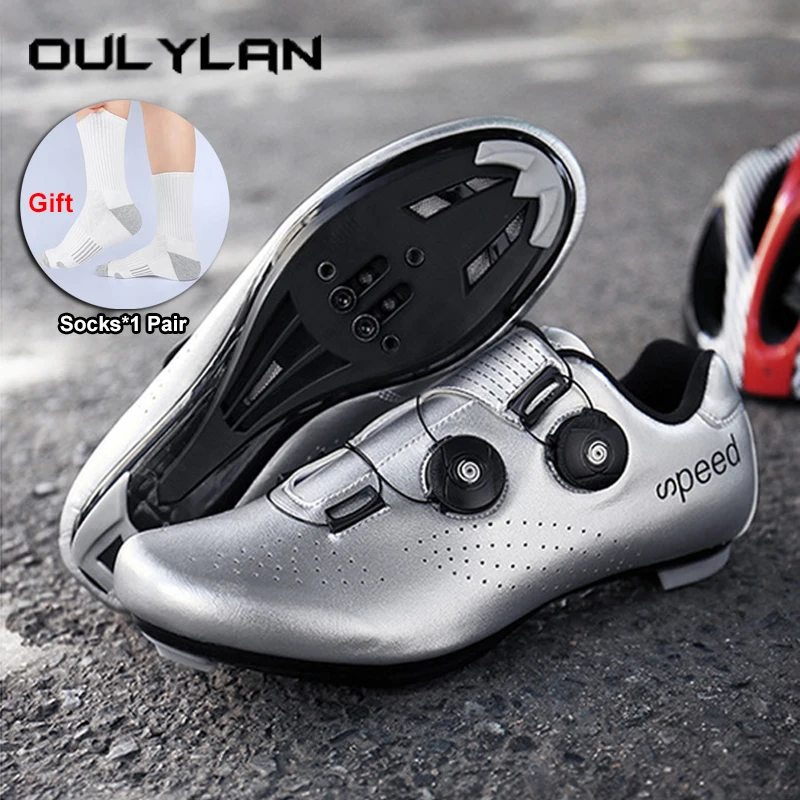 

Oulylan Hard-Soled Double Buckle Riding Shoes Men Professional MTB Racing Footwear Wear Resistant Road Cycling Sneakers