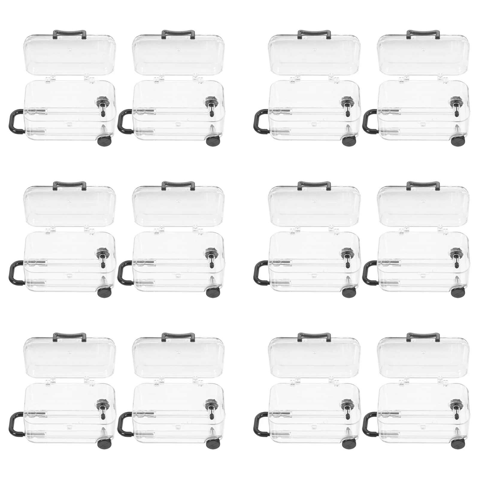 

12Pcs Suitcase Favor Boxes Transparent Mini Luggage Creative Candy Boxes for Wedding Party Gift Decoration Mini Plastic Suitcase