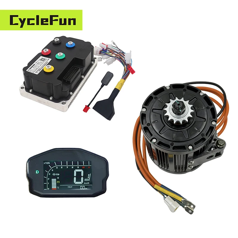 

QS138 3000W Peak 9000W 72V 3800RPM PMSM Mid Drive Motor Hall Type with Fardriver ND72360 DKD Display For Electric Motorcycle
