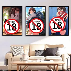 هنتاي أنيمي جدار الفن قماش اللوحة ، صورة مثيرة ، ملصق فتاة مثير ، مانجا ، زي ، غرفة معيشة ، غرفة نوم ، ديكور المنزل أفضل 12 إطار هنتاي مبيعا - رقم 1